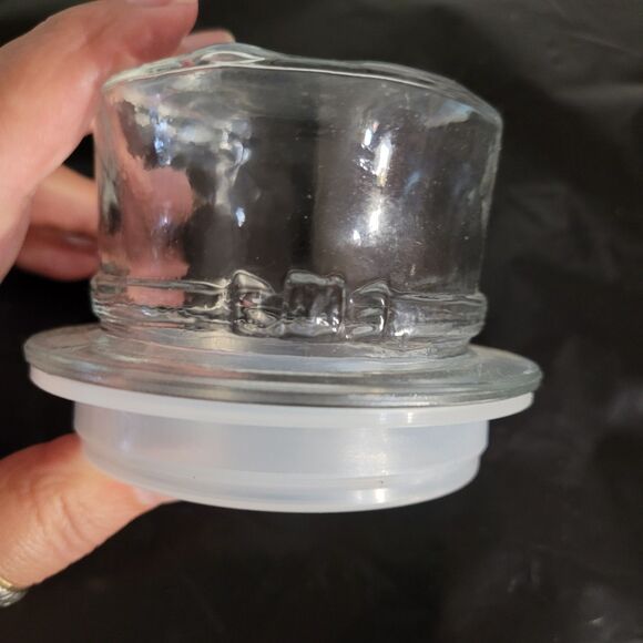 Libbey Clear glass snowman with hat lid candy jar 7.5" tall Holiday - Picture 6 of 6